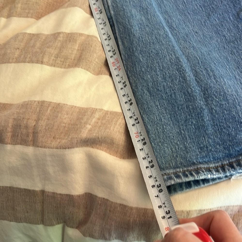 Abercrombie & Fitch The 90's Straight Ultra High Rise Criss Cross Size 28R - Picture 14 of 14